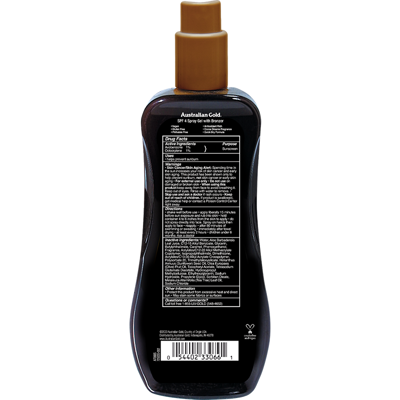 Australian Gold SPF 4 Spray Gel Bronzer - 8 fl oz