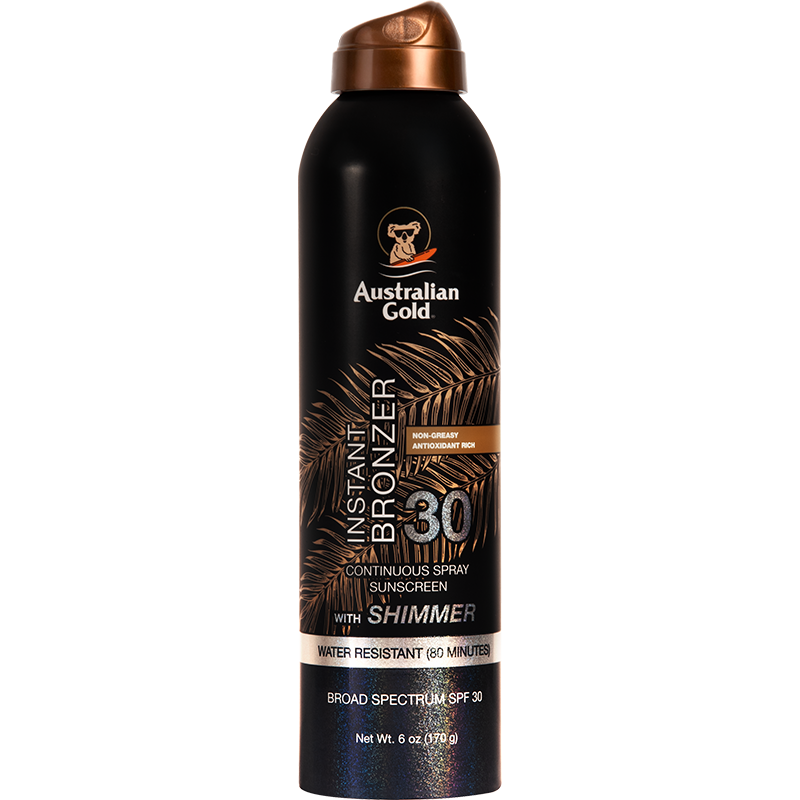 Australian Gold SPF 30 Bronceador en Spray Continuo Brillante 6 oz
