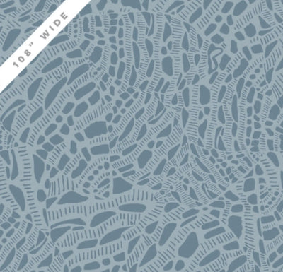 Blue Seashell Serenade Cotton Wideback Fabric
