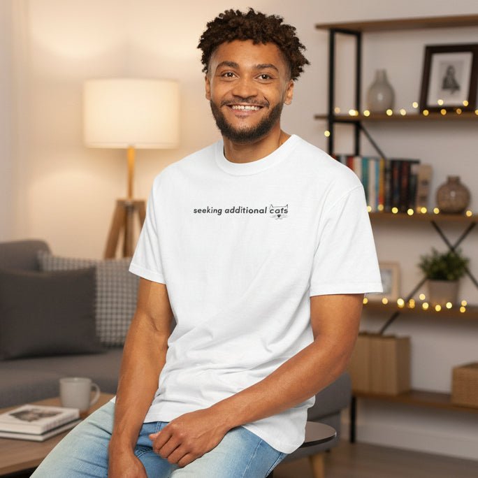 Seeking Additional Cats T-Shirt | Minimalist Cat Lover Tee