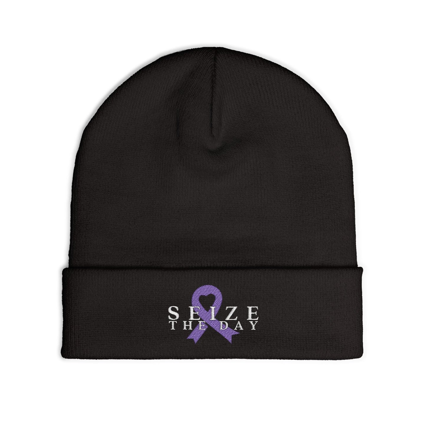 Bonnet en tricot brodé Saisissez le jour