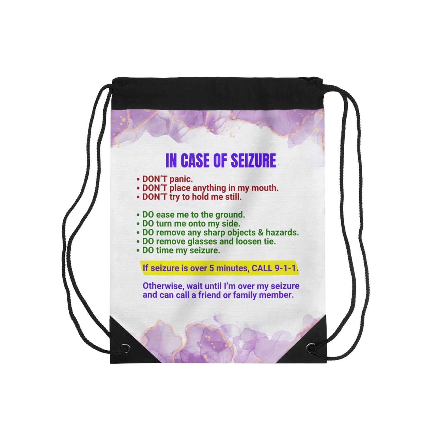 Essential Seizure Awareness Drawstring Backpack - Korvel