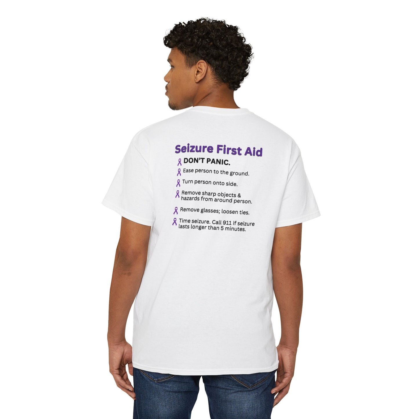 T-shirt unisexe en coton épais avec poche de premiers secours pour crises