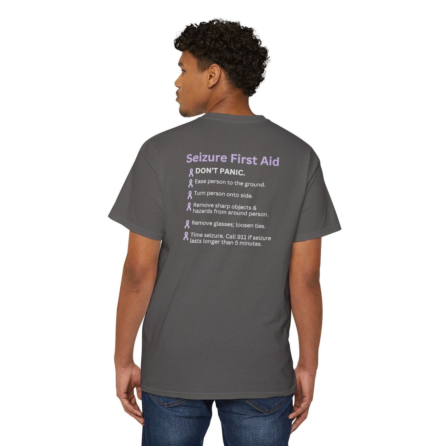 T-shirt unisexe en coton épais avec poche de premiers secours pour crises