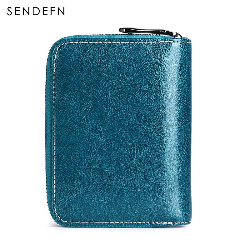 Cartera Pequeña Sendefn - Cartera de Cuero Dividido Casual para Mujeres