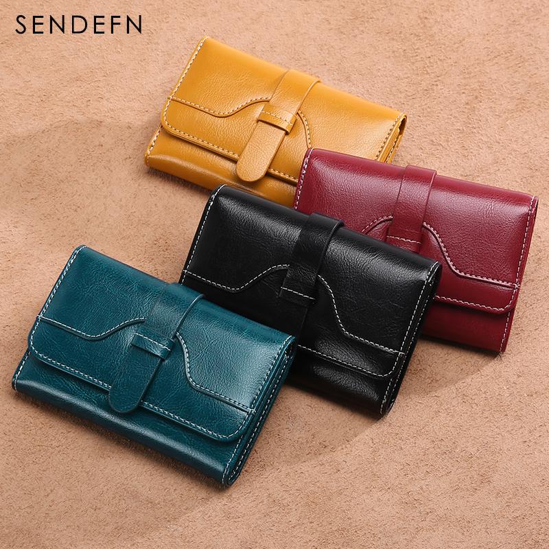 Sendefn  Wallet-female Short Women's Hasp Women Purse Split Leather With Coin Pocket Mini - Korvel