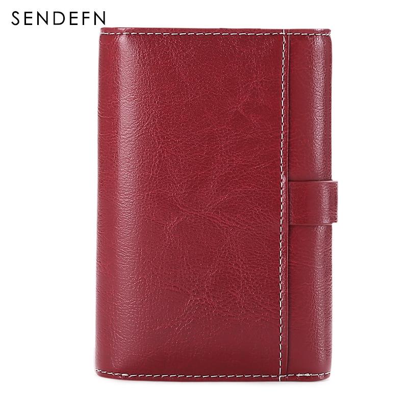 Sendefn  Wallet-female Short Women's Hasp Women Purse Split Leather With Coin Pocket Mini - Korvel