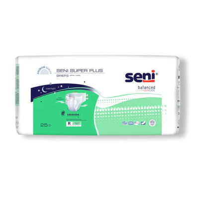 Seni Super Plus Adult Briefs with Tabs, Regular Size, Heavy Absorbency