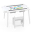 Sensory Table and Chair Set for Kids 2-8 with Foldable Bins - White