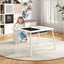 Sensory Table and Chair Set for Kids 2-8 with Foldable Bins - White