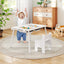 Sensory Table and Chair Set for Kids 2-8 with Foldable Bins - White