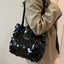 Sequin Braided Strap Shoulder Bag - Korvel