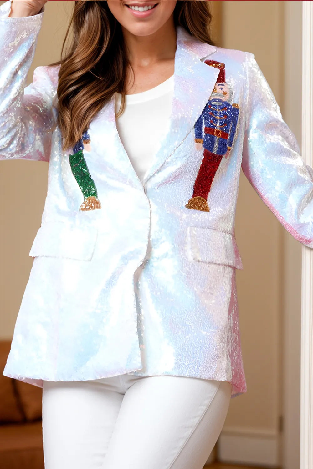 Blazer à manches longues en sequins Nutcracker
