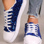 Sequin Round Toe Flat Sneakers - Korvel