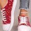 Sequin Round Toe Flat Sneakers - Korvel
