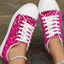 Sequin Round Toe Flat Sneakers - Korvel