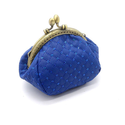 Sequin zero wallet, diamond grid coin bag, lipstick storage, small bag, mouth gold bag - Korvel