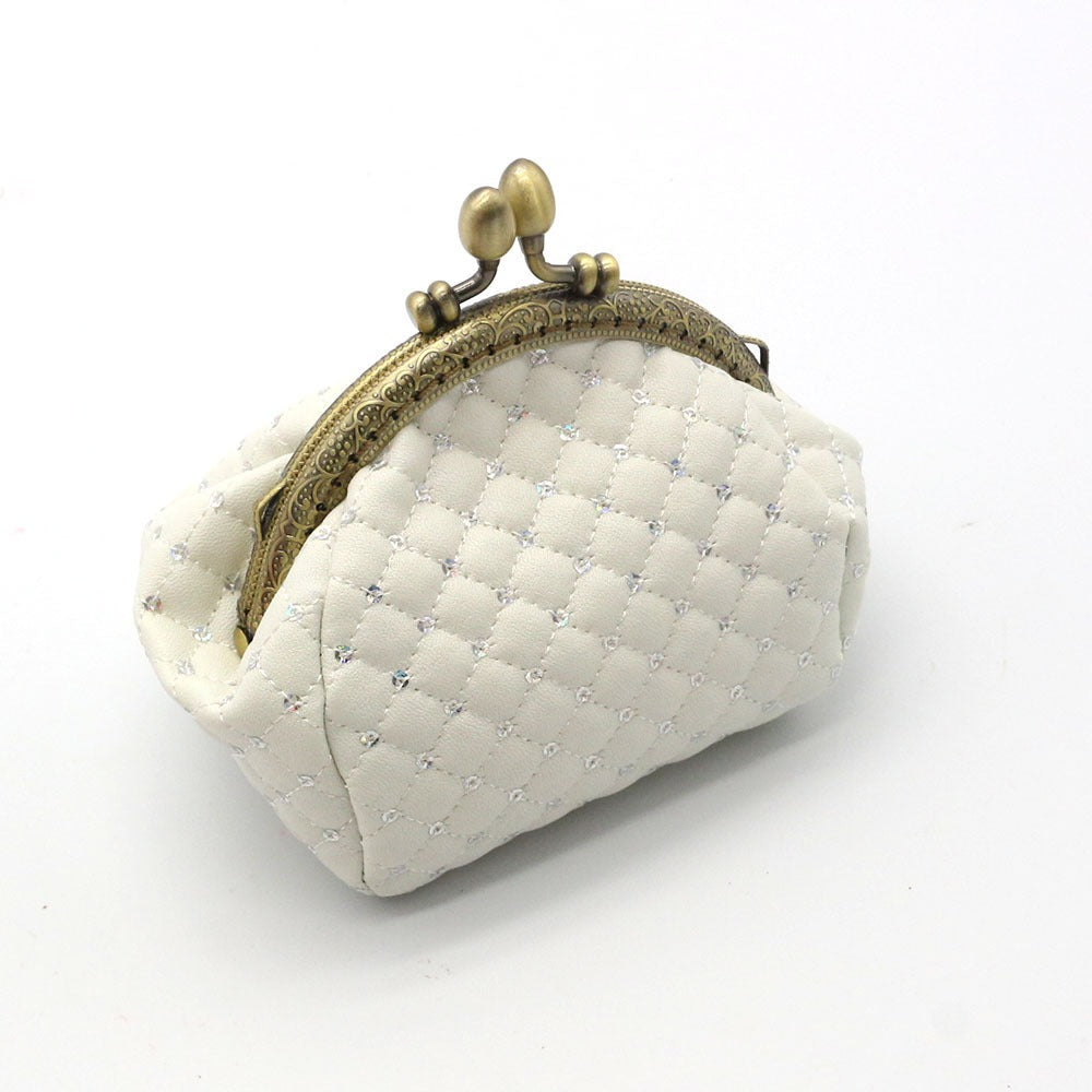 Sequin zero wallet, diamond grid coin bag, lipstick storage, small bag, mouth gold bag - Korvel