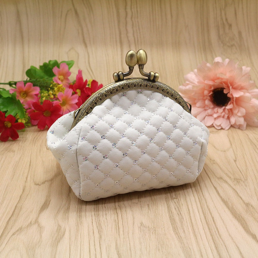 Sequin zero wallet, diamond grid coin bag, lipstick storage, small bag, mouth gold bag - Korvel