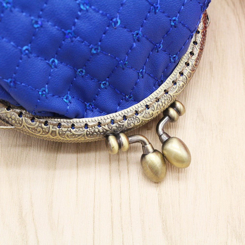 Sequin zero wallet, diamond grid coin bag, lipstick storage, small bag, mouth gold bag - Korvel