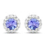 Ensemble de bijoux en tanzanite véritable de 3,77 carats et topaze blanche