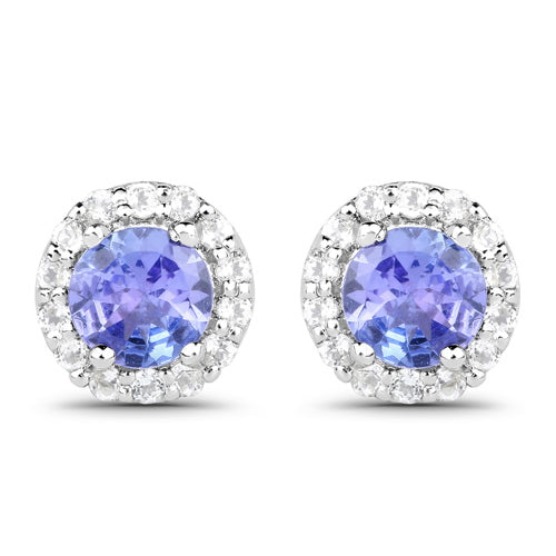 Ensemble de bijoux en tanzanite véritable de 3,77 carats et topaze blanche