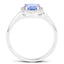 Ensemble de bijoux en tanzanite véritable de 3,77 carats et topaze blanche
