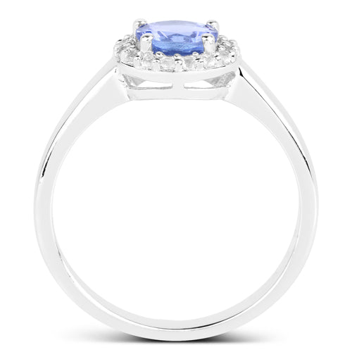 Ensemble de bijoux en tanzanite véritable de 3,77 carats et topaze blanche