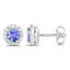 Ensemble de bijoux en tanzanite véritable de 3,77 carats et topaze blanche