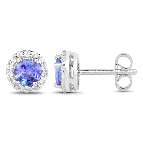 Ensemble de bijoux en tanzanite véritable de 3,77 carats et topaze blanche