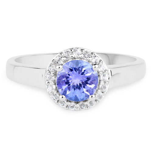 Ensemble de bijoux en tanzanite véritable de 3,77 carats et topaze blanche
