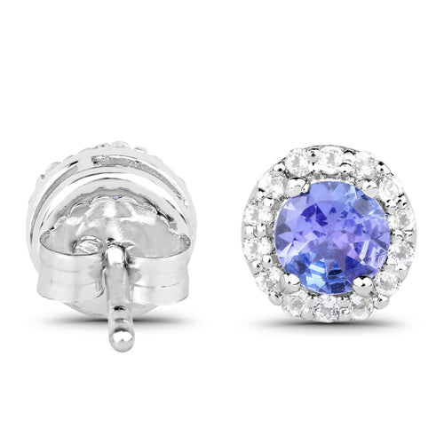 Ensemble de bijoux en tanzanite véritable de 3,77 carats et topaze blanche