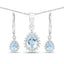 Ensemble de bijoux en topaze bleue et topaze blanche de 2,00 carats