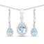 Ensemble de bijoux en topaze bleue et topaze blanche de 2,00 carats