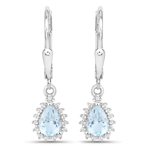 Ensemble de bijoux en topaze bleue et topaze blanche de 2,00 carats