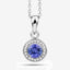 1.05 Carat Genuine Tanzanite & White Topaz Pendant in Sterling Silver
