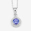 1.05 Carat Genuine Tanzanite & White Topaz Pendant in Sterling Silver
