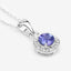 1.05 Carat Genuine Tanzanite & White Topaz Pendant in Sterling Silver