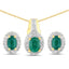 1.71 Carat Dyed Emerald and White Topaz Sterling Silver Jewelry Set