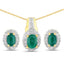 1.71 Carat Dyed Emerald and White Topaz Sterling Silver Jewelry Set