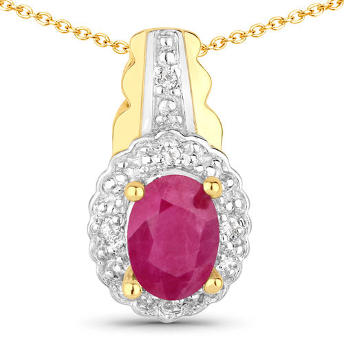Ensemble de bijoux en rubis véritable de 1,94 carat et topaze blanche
