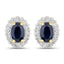 Ensemble de bijoux en saphir noir bleu et topaze blanche de 1,96 carat