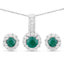 Ensemble de bijoux en argent sterling avec émeraude teinte de 1,81 carat et topaze blanche