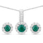Ensemble de bijoux en argent sterling avec émeraude teinte de 1,81 carat et topaze blanche