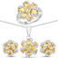 Conjunto de Joyería de Citrino de 7.92 Quilates y Topacio Blanco en Plata Esterlina