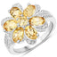 Conjunto de Joyería de Citrino de 7.92 Quilates y Topacio Blanco en Plata Esterlina
