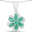 Conjunto de Joyería de Esmeralda y Topacio Blanco de 7.84 Quilates en Plata de Ley