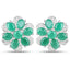 Conjunto de Joyería de Esmeralda y Topacio Blanco de 7.84 Quilates en Plata de Ley