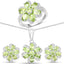 Ensemble de bijoux en péridot et topaze blanche de 8,04 carats en argent sterling