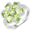 Ensemble de bijoux en péridot et topaze blanche de 8,04 carats en argent sterling